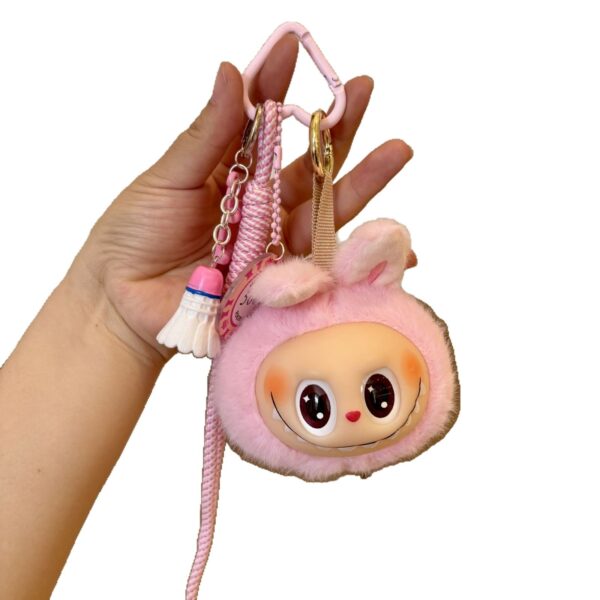 Wholesale Plush Big Head High-End Labubu School Bag Pendant Vinyl Doll Doll Pendant Car Keychain Wholesale Small Gifts