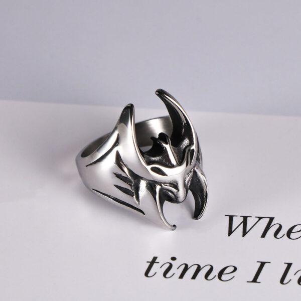 Wholesale Cross Border Retro Batman Titanium Steel Ring Personality Hip Hop Stainless Steel Ring in stock Wholesale SA1195
