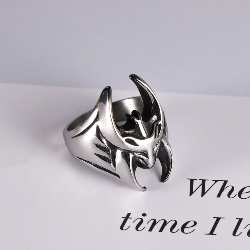 Wholesale Cross Border Retro Titanium Steel Ring Personality Hip Hop Stainless Steel Ring in stock Wholesale SA1195