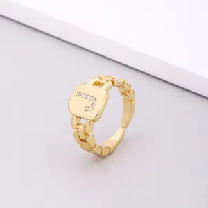 J Letters Ring / Adjustable Opening