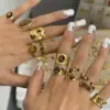 Wholesale 304 Stainless Steel Cross PVD Coated Real Gold Plated Elegant Romantic Waterproof Non Tarnish Twisted Rope Chain Rings Drop Earrings Necklace