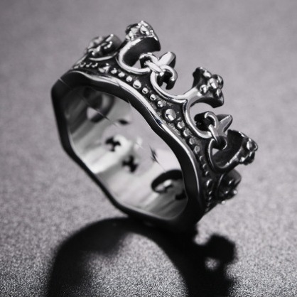 oly-4b33e7cfedc4150dca45903c2de1a48a Wholesale Foreign trade jewelry ancient Rome crown retro titanium steel ring men and women's personality ring