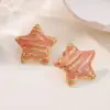 Wholesale 304 Stainless Steel Plastic Star Electroplating Imitation Gold Sweet Simple Style Classic Style Ear Studs
