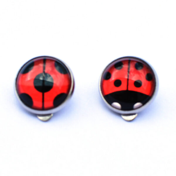 Wholesale Europe and the United States cross-border hot ladybug wave point girl stainless steel ear clip personality creative earrings earrings without earholes