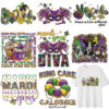 Wholesale Mardi Gras Heat Transfer Printing StickerUV DTF Ready to Press Transfers Wraps