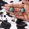 Wholesale Jewelry Supply 1 Pair of Western Turquoise Round Earrings