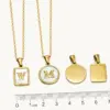 Wholesale Real Gold Plated Round Letter 304 Stainless Steel Elegant Waterproof Non Tarnish Necklace