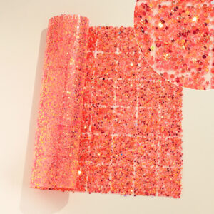 21 orange round star sequin style / Geometric special-shaped resin hot-melt adhesive tape [whole piece 24*40cm, small square 3*4cm]