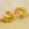 Wholesale 1 Pair Elegant Wreath Polishing Plating Stainless Steel Titanium Steel 18K Gold Plated Earrings