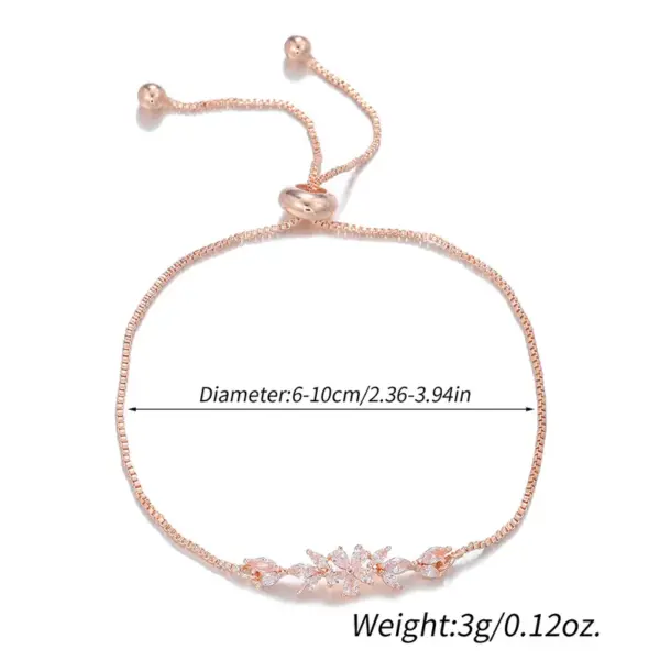 Wholesale Elegant Lady Geometric Copper 18k Gold Plated Zircon Bracelets In Bulk