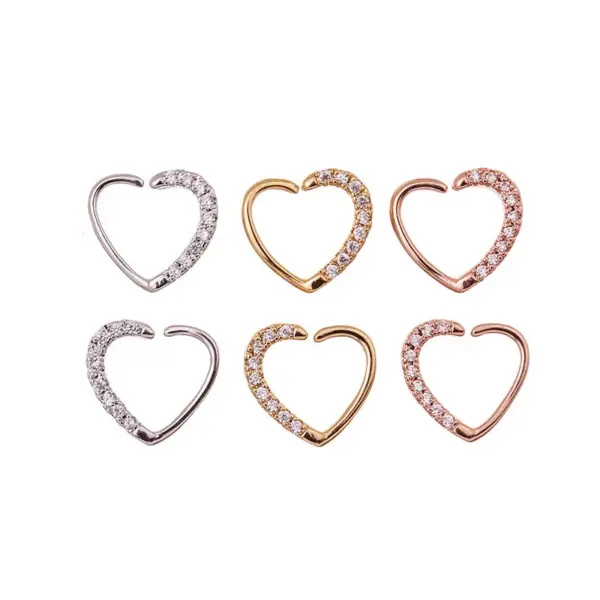 Wholesale Fashion Heart Diamond Copper Earrings