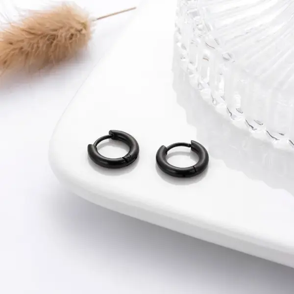 1 Piece Simple Style Solid Color Plating 316 Stainless Steel Titanium Steel Earrings