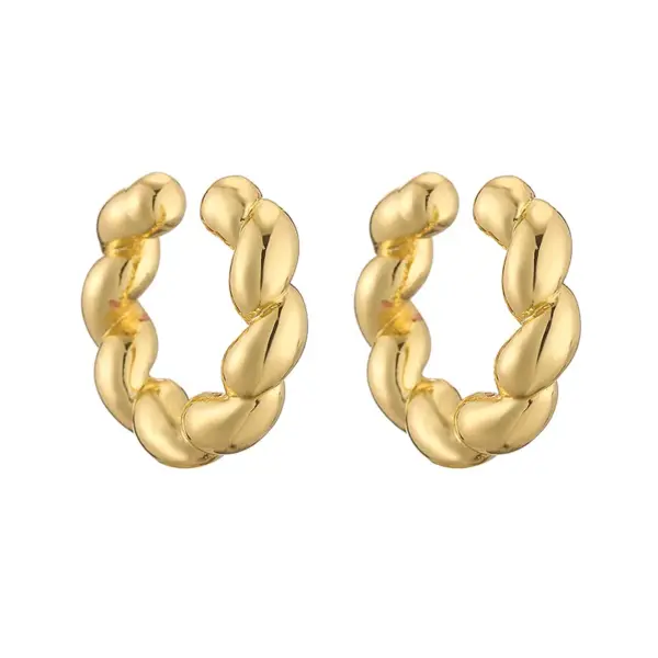 1 Pair Casual Vintage Style Twist Plating Braid Copper 18k Gold Plated Ear Cus