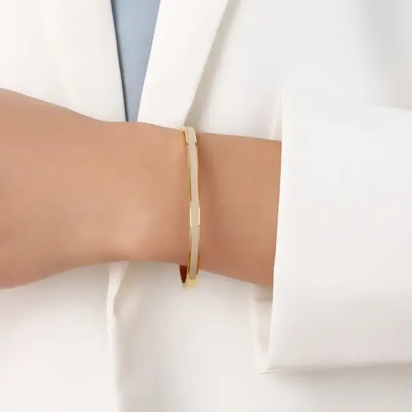 Vacuum Plating Real Gold Plated 18K Circle 304 Stainless Steel Titanium Fashion Waterproof Non Tarnish Bangle