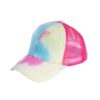 Wholesale Foreign trade new hat women's summer tie-dyed ponytail baseball cap back opening hat summer long hair beauty net cap