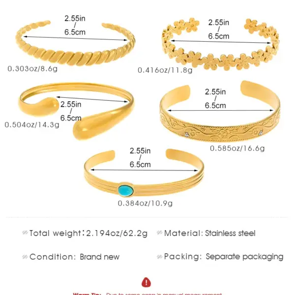 Wholesale Casual Simple Style Streetwear Geometric 304 Stainless Steel Bangle In Bulk