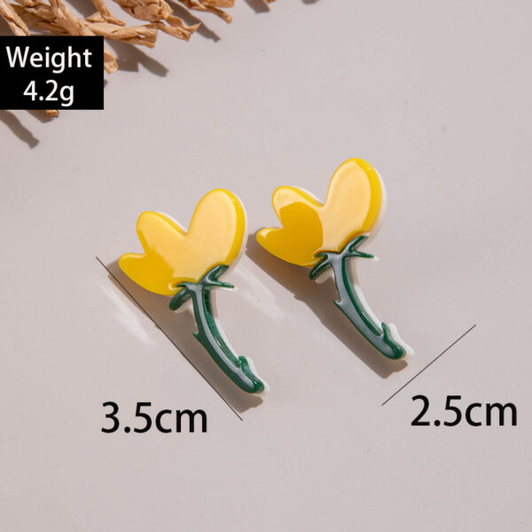 Wholesale European and American Cross-Border Fresh Colorful Flower Sunflower Earrings Sweet Atmosphere Tulip Flower Earrings Earrings