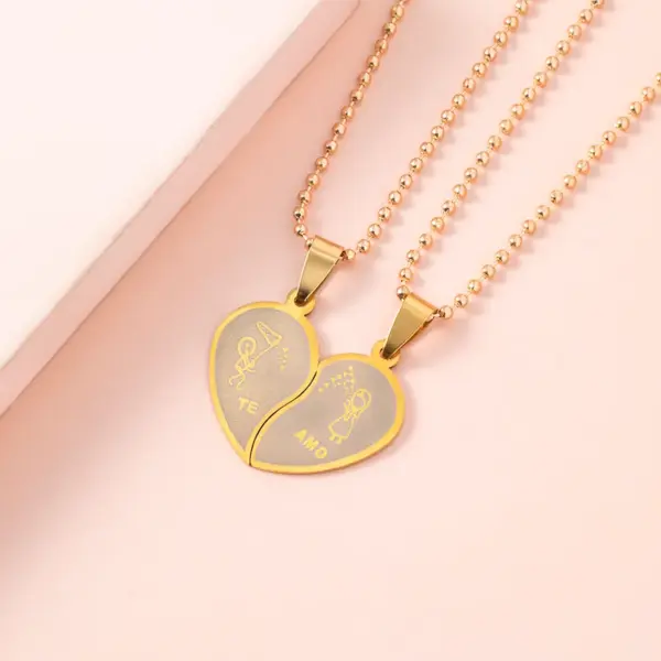 Wholesale PVD Coated Gold Plated Heart 304 Stainless Steel Simple Style Waterproof Non Tarnish Iron Chain