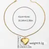 Wholesale PVD Coated Real Gold Plated Square Oval Heart Shape 304 Stainless Steel Vintage Style Classic Style Waterproof Non Tarnish 304 Stainless Steel Pendant Necklace