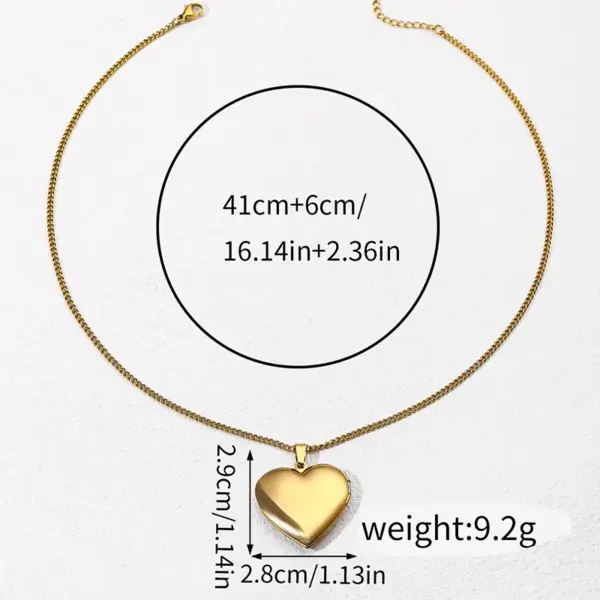 Wholesale PVD Coated Real Gold Plated Square Oval Heart Shape 304 Stainless Steel Vintage Style Classic Style Waterproof Non Tarnish 304 Stainless Steel Pendant Necklace