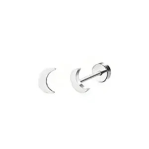 Silver / One Size / Moon studs