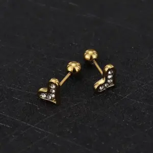 Solid Heart (One)-Gold/1.3*1.1cm