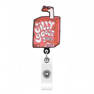 Pink white goose + black rotating clip