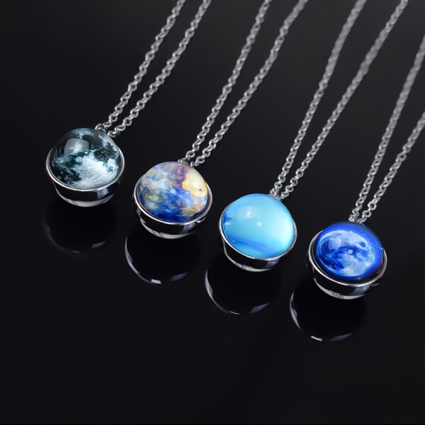 Wholesale 1pc solar system pendant necklace, glass ball pendant necklace, fashion jewelry aessories for men and women gifts