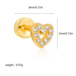 Golden Zircon Hollow Heart G048_1