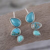 Wholesale Retro Bohemian style teardrop-shaped turquoise inlaid earrings