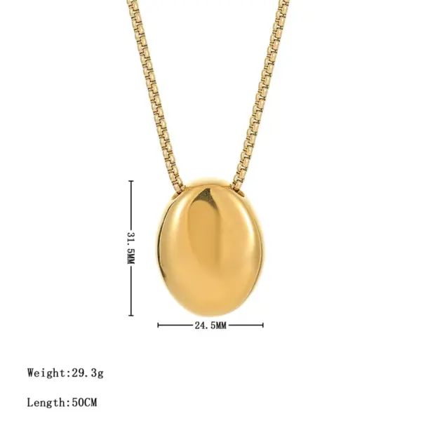 PVD Coated 18K Gold Platinum Real Gold Plated Geometric 304 Stainless Steel Vintage Style Simple Style Waterproof Non Tarnish 304 Stainless Steel Pendant Necklace