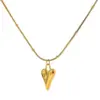 Wholesale PVD Coated Real Gold Plated Heart Shape Titanium Steel Fashion Waterproof Non Tarnish Pendant Necklace