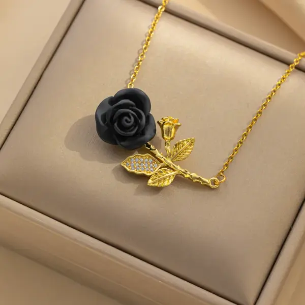 Wholesale PVD Coated Real Gold Plated Rose Stainless Steel IG Style Waterproof Non Tarnish Titanium Steel Necklace