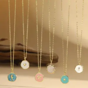 Wholesale Copper 14K Gold Plated Starfish Pendant Necklace