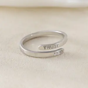 Wholesale Jewelry Simple Style Classic Style Letter 304 Stainless Steel Open Rings