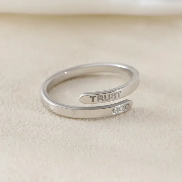 Wholesale Jewelry Simple Style Classic Style Letter 304 Stainless Steel Open Rings