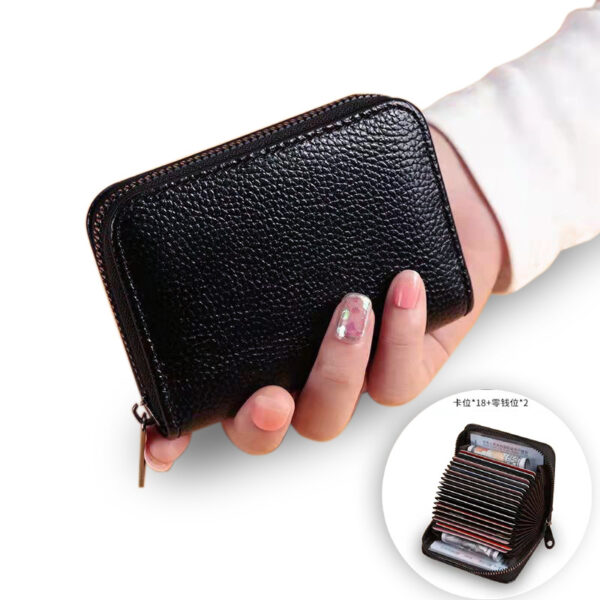 Wholesale Anti-demaxing lychee pattern card holder