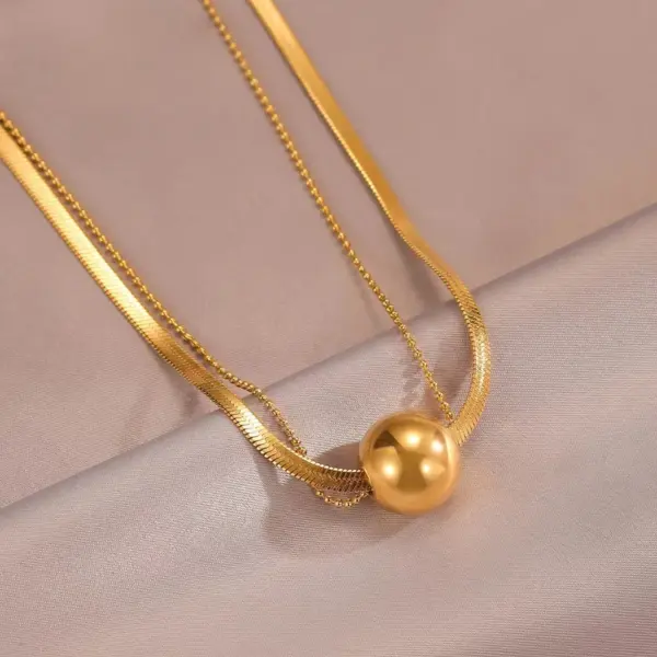 PVD Coated Real Gold Plated 18K Gold Solid Color 304 Stainless Steel Casual Simple Style Waterproof Non Tarnish 304 Stainless Steel Necklace