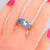 Wholesale Retro Color Block Copper Open Ring Inlay Zircon Copper Rings