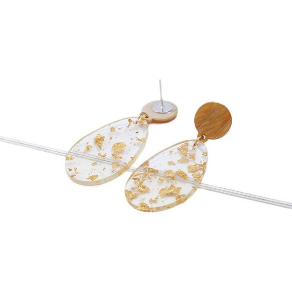 Wholesale Cross-border acrylic plate stud earrings acetate leopard print water drop transparent exaggerated earrings European and American bohemian earrings for women