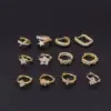 Ear Cartilage Rings & Studs Fashion Heart Copper Plating