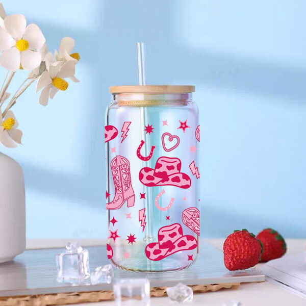 Wholesale UV Transfer Paste Glass C16oz Cup UV DTF Wraps 23cmX11cm