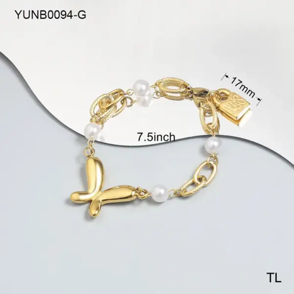PVD Coated Real Gold Plated 18K Gold Solid Color 304 Stainless Steel Simple Style Streetwear Waterproof Non Tarnish 304 Stainless Steel Bracelets