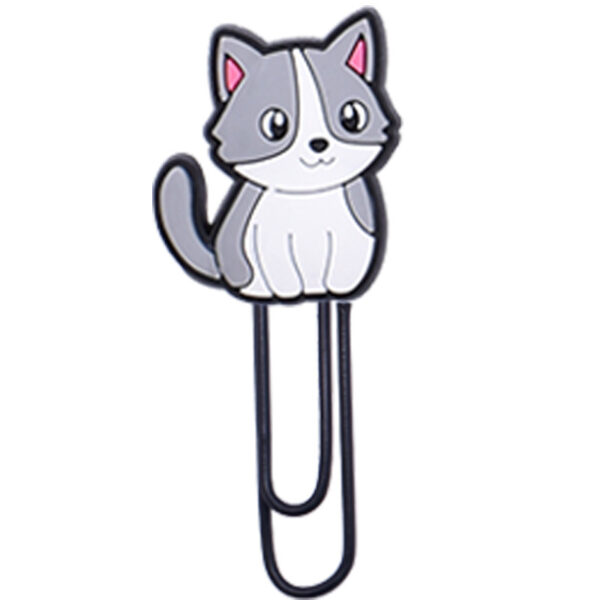 Wholesale Random 50pcs Cartoon Kitten Bookmark Pvc Soft Rubber Paper Clip