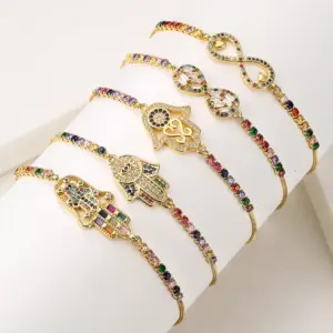 Wholesale Copper Box Chain Geometric Bracelets