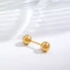 Wholesale 1 Simple Style Commute Round 304 Stainless Steel 18K Gold Plated Ear Studs