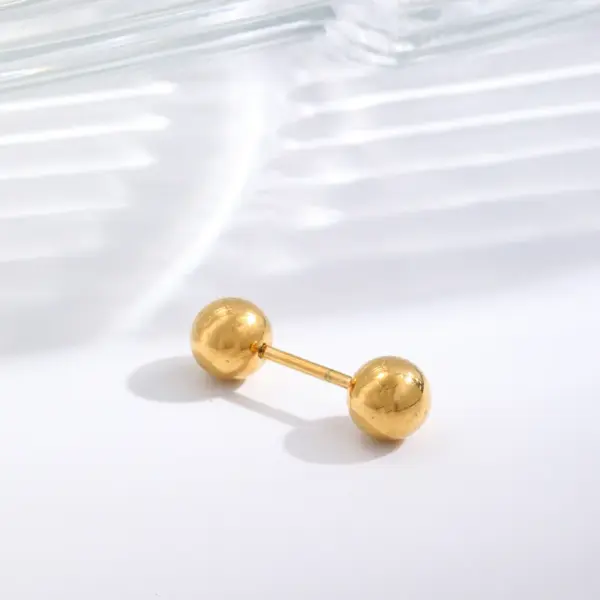 Wholesale 1 Simple Style Commute Round 304 Stainless Steel 18K Gold Plated Ear Studs