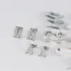 Wholesale Copper Letter Water Plating Zircon Platinum Plated Gold Plated Fashion Inlay Ear Studs