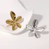 Wholesale PVD Coated Real Gold Plated 18K Gold Flower 304 Stainless Steel Vacation IG Style Waterproof Non Tarnish Open Rings
