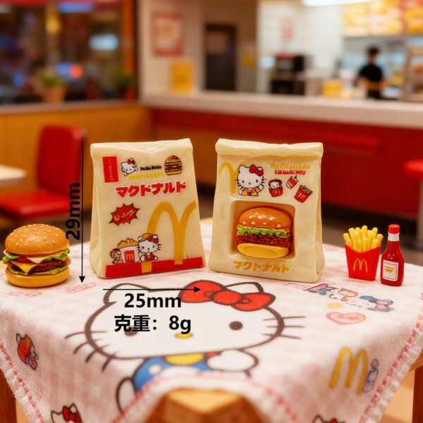 Wholesale McDonald's hamburger paper bag miniature fast food restaurant toy mini resin dollhouse ornament